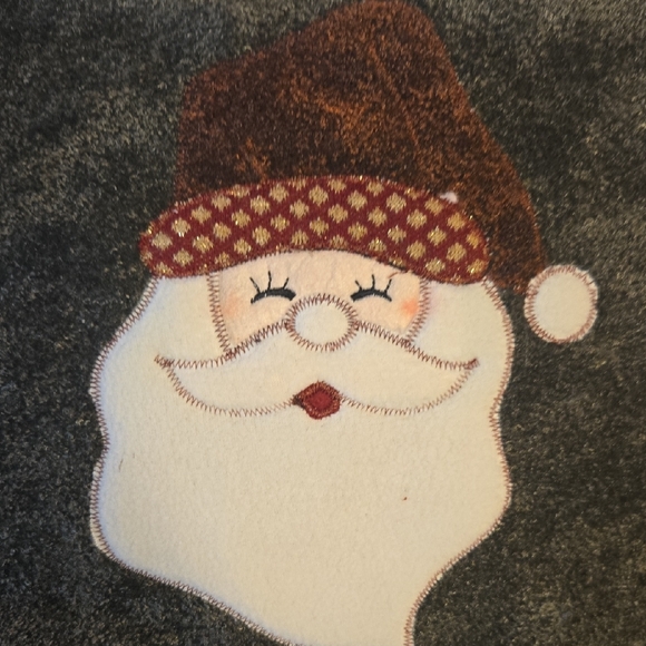 Forest Green Plush Santa Face Decorative Christmas Pillow - Picture 2 of 12